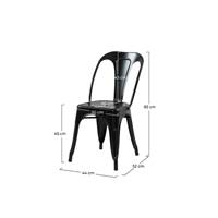 Lix chaise en métal noir mat style industriel