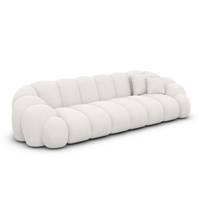 Dolban canapé 4 places en tissu texturé blanc