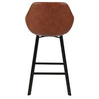 Moss chaise de bar pivotante en simili cuir marron vieilli H65