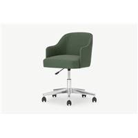 Swinton chaise de bureau vert Darby et fini chrom