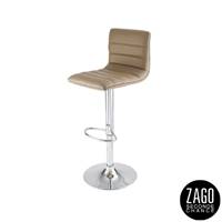 Oli chaise de bar en PU taupe pied métal