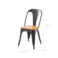 Ticher chaise en métal noir et bois d'orme