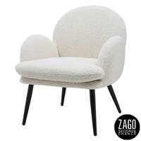 Oreo fauteuil en tissu effet laine bouclette blanc