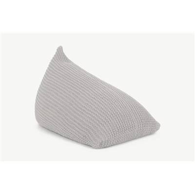 Andra pouf poire tricoté large gris doux