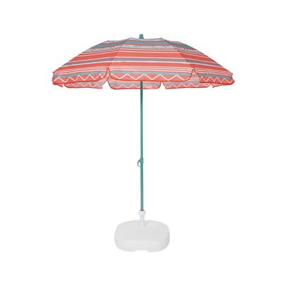 Fold parasol en toile orange rayé