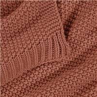 Rio plaid maille tricotée terracotta 120x150