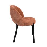 Denna chaise en velours chenillé terracotta