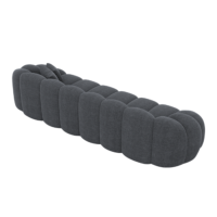 Dolban canapé 4 places en tissu texturé aspect velours gris anthracite
