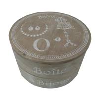 Boîte à bijoux ronde pivotante en bois 2 niveaux