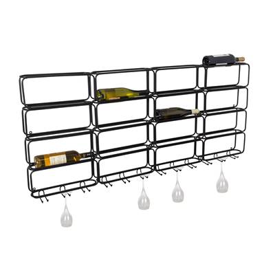 Porte 20 bouteilles avec portes verres
