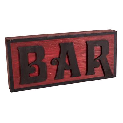 Caisson bois et fer "Bar" 40 x 18 cm