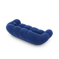 Sigono canapé 2 places en velours bleu pétrole