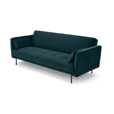 Harlow clic-clac 3 places, velours bleu acier
