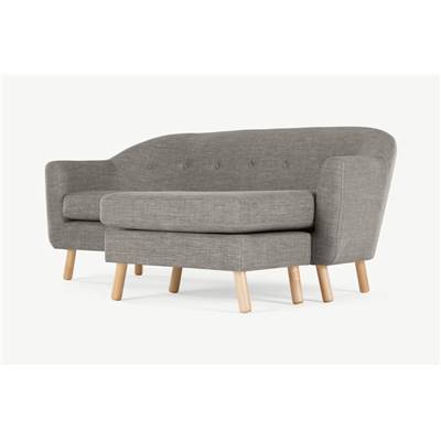 Lottie canapé d'angle modulable en tissu gris craie