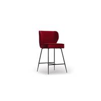 Valo tabouret velours rouge et métal noir