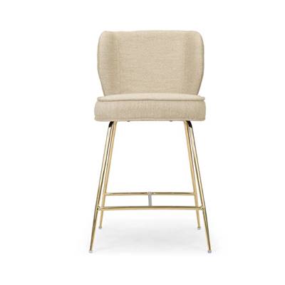 Valo tabouret de bar beige sable et métal doré