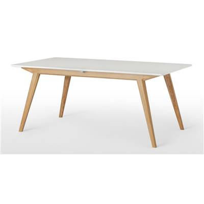Aveiro table à rallonge chêne naturel et blanc