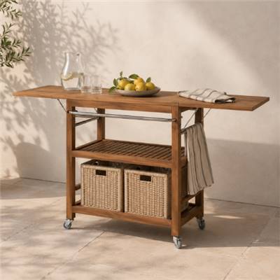 Desserte d'extérieur en bois de teck 90cm
