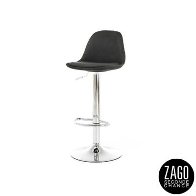 Tina chaise de bar réglable en tissu gris foncé H75