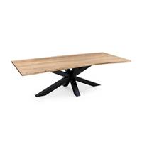 Kanate table à manger 200cm bois de manguier et métal noir bords irréguliers