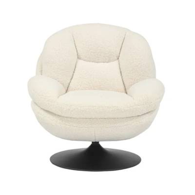 Topi fauteuil pivotant effet bouclette blanc