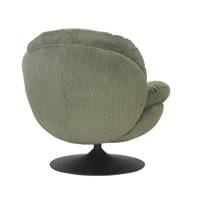 Topi fauteuil pivotant velours côtelé vert