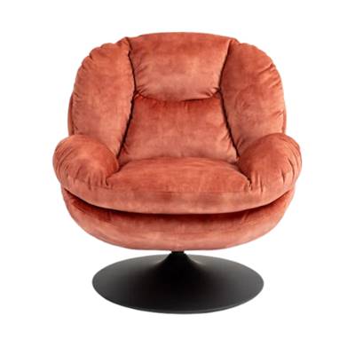 Topi fauteuil pivotant velours rose
