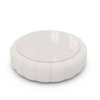 Virata table basse ronde en tissu texturé blanc