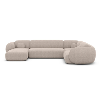 Bulane canapé panoramique gauche en tissu texturé beige