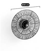 Terra, applique ronde en chanvre noir