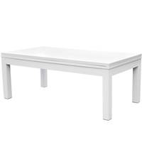Defai table de billard convertible blanche tapis bleu 8 à 10 personnes