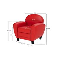 Westfild fauteuil rouge en croute de cuir enduite