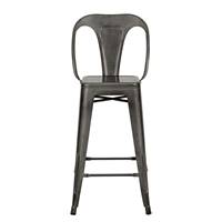 Lix chaise de bar métal gris anthracite avec dossier H67
