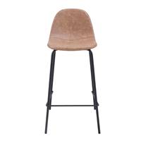 Vladi chaise de bar vintage en cuir synthétique marron clair H65