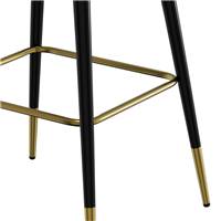 Kaoli chaise de bar en velours jaune curry et pieds en métal H78