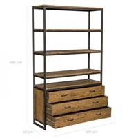 Zago bibliothèque en bois recyclé et métal