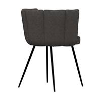 Moloo chaise en tissu bouclé gris foncé et pieds en métal noir