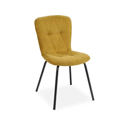 Emma chaise en tissu polyester jaune paille