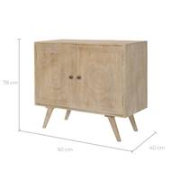Linium petit buffet en bois avec 2 portes gravées bohème