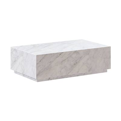 Isabella table basse rectangulaire en marbre blanc