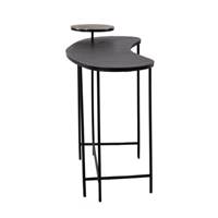 Myra console en bois noir étagère aspect laiton brossé