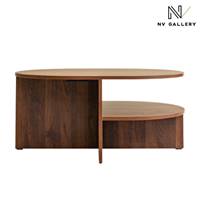Elias table basse organique ovale en bois de noyer