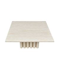 Jivan table basse carrée effet travertin glossy