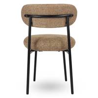 Vanilla chaise en tweed jaune sable piètement métal noir