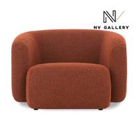 Vico fauteuil en tissu bouclé rouille