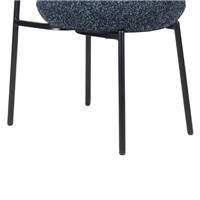 Vanilla chaise en tissu bleu crépuscule et métal noir