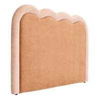 Orlane tête de lit 185cm en tissu peluche marron et rose