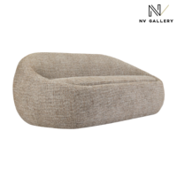 Lorette canapé 2 places arrondi en tissu tweed marron mocha L200cm