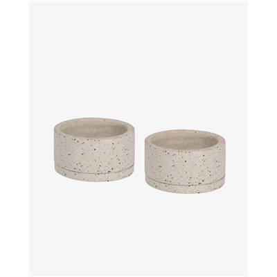 Triflora ensemble de 2 cache-pots terrazzo blanc ø30