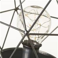 Cage lampe de chevet en métal argenté ajouré